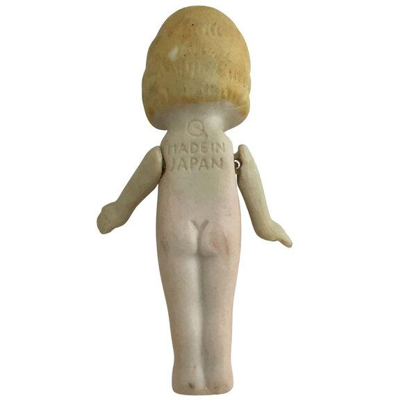 Antique Bisque Kewpie Doll (2) Jointed Arms Crocheted Dress Made In Japan 4 " - Picture 4 of 16